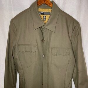 Military Style Hause of Howe Men’s Distressed Khaki Jacket Cotton sz 44‍‍‍‍‍‍‍‍﻿
